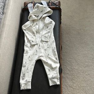 NEW Monica and Andy Bunny hoodie zipper romper